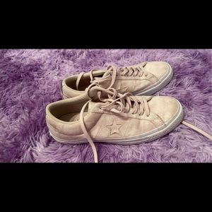Pink suede converse